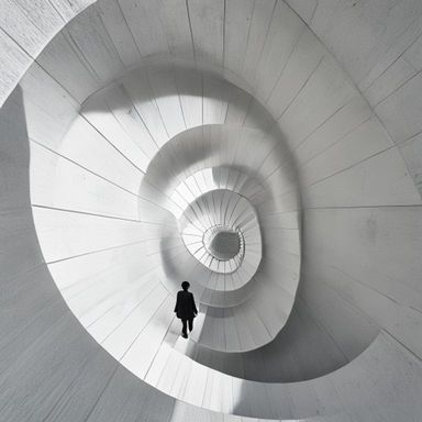 Firefly Minimalist Architecture White Spiral Staircase